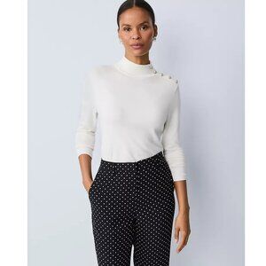 Button Turtleneck Sweater